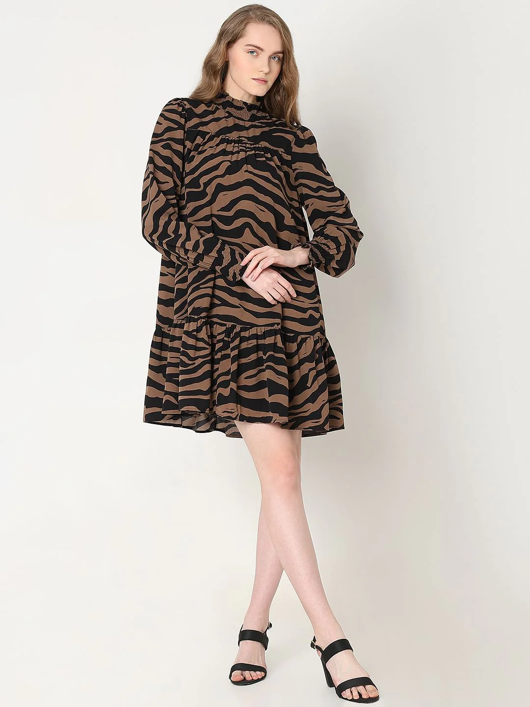 Brown Animal Print Shift Dress - Image 5