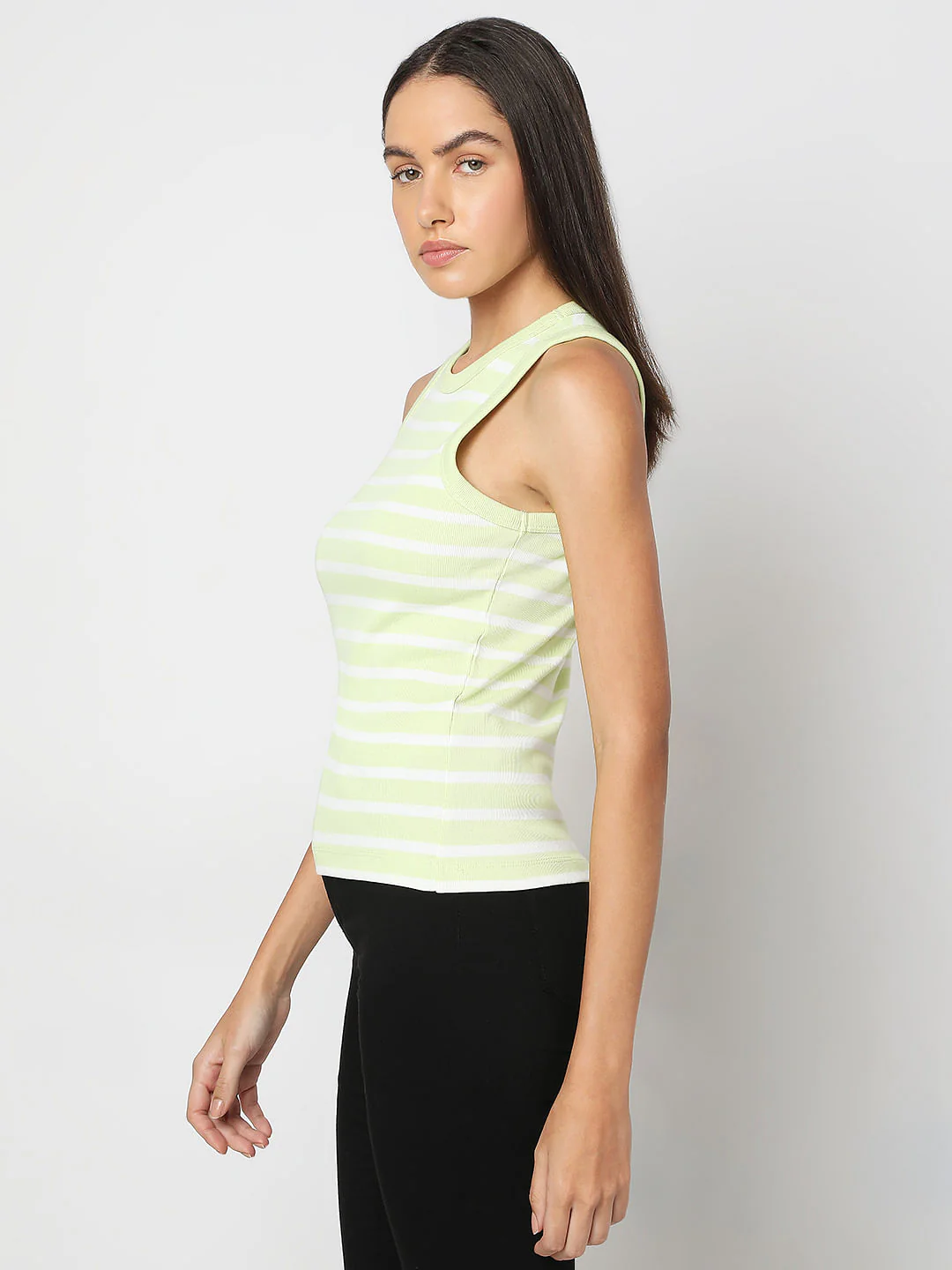 Lime Green Striped Tank Top - Image 3