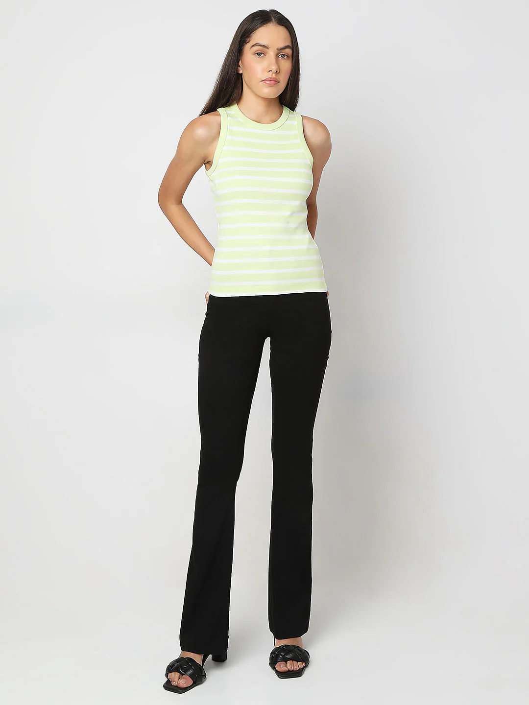 Lime Green Striped Tank Top - Image 5