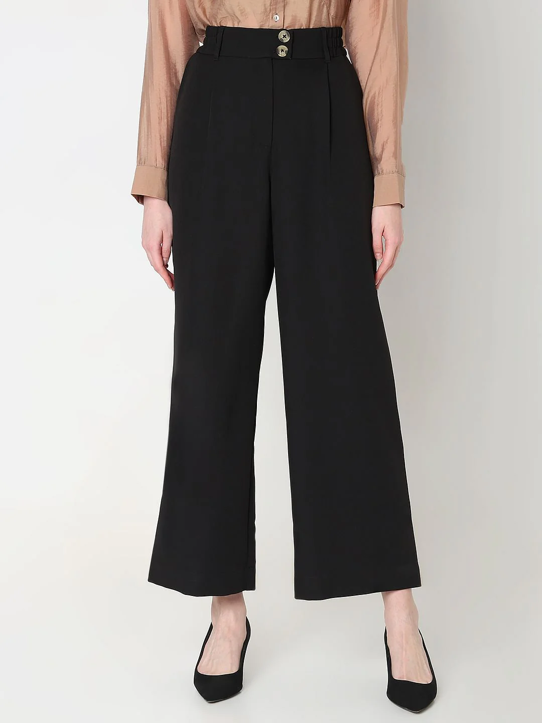 Black Double Button Korean Pants - Image 2