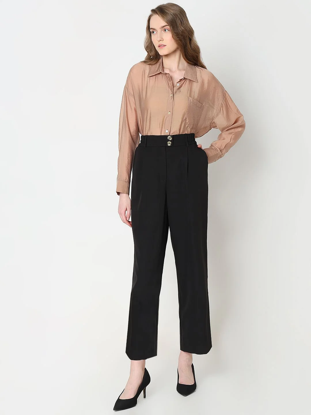 Black Double Button Korean Pants - Image 5