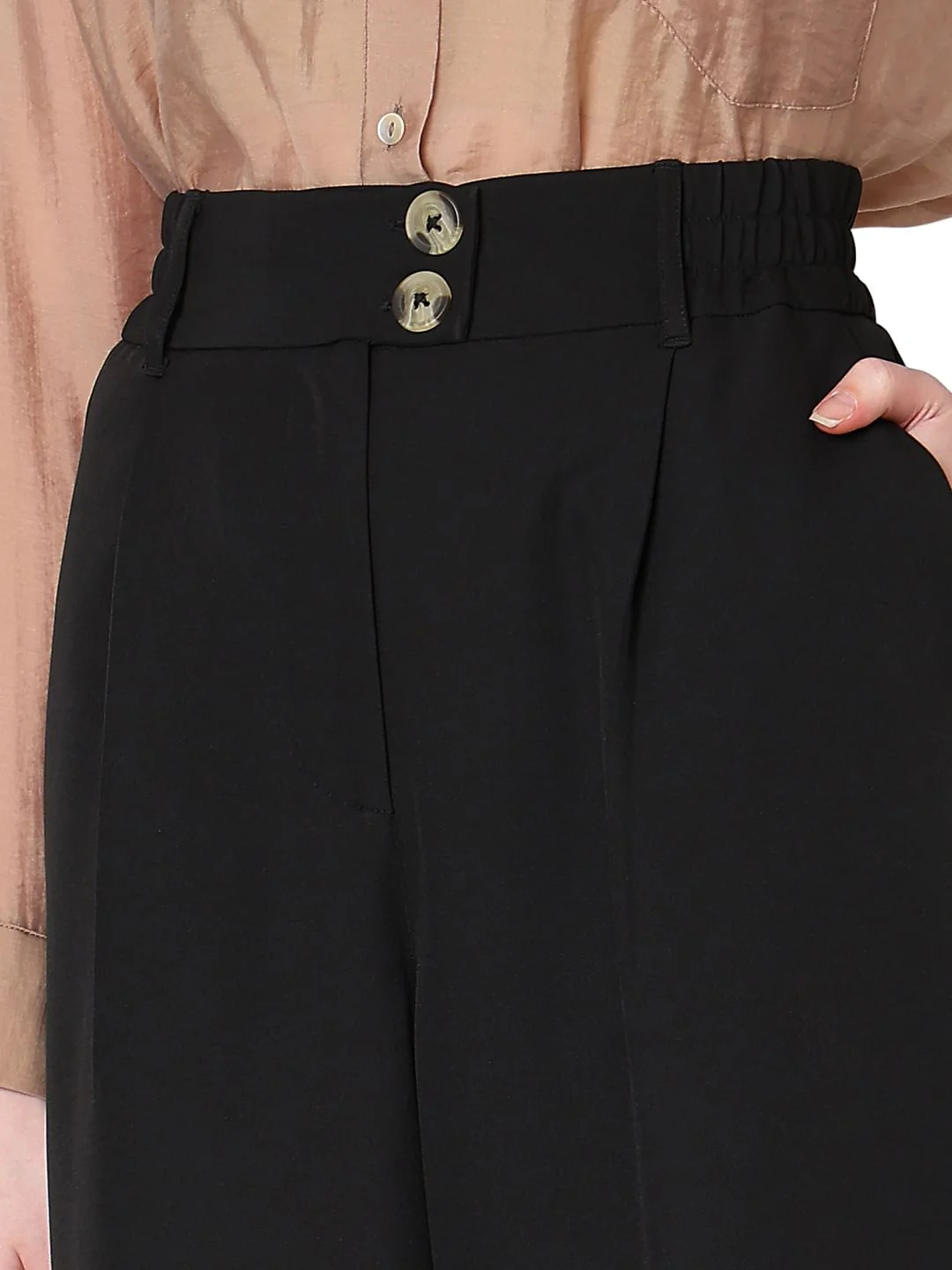 Black Double Button Korean Pants - Image 8