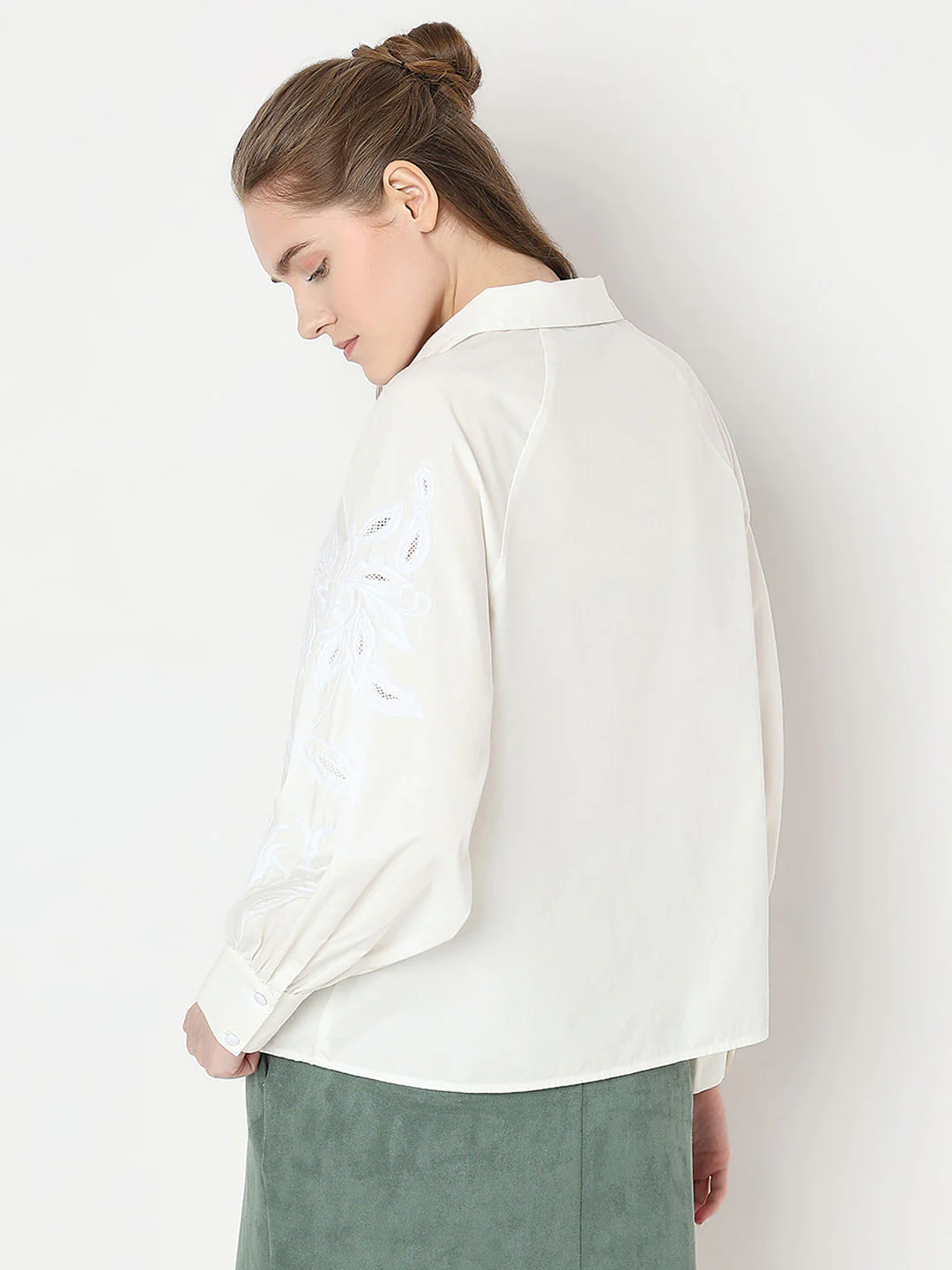 White Embroidered Shirt - Image 4