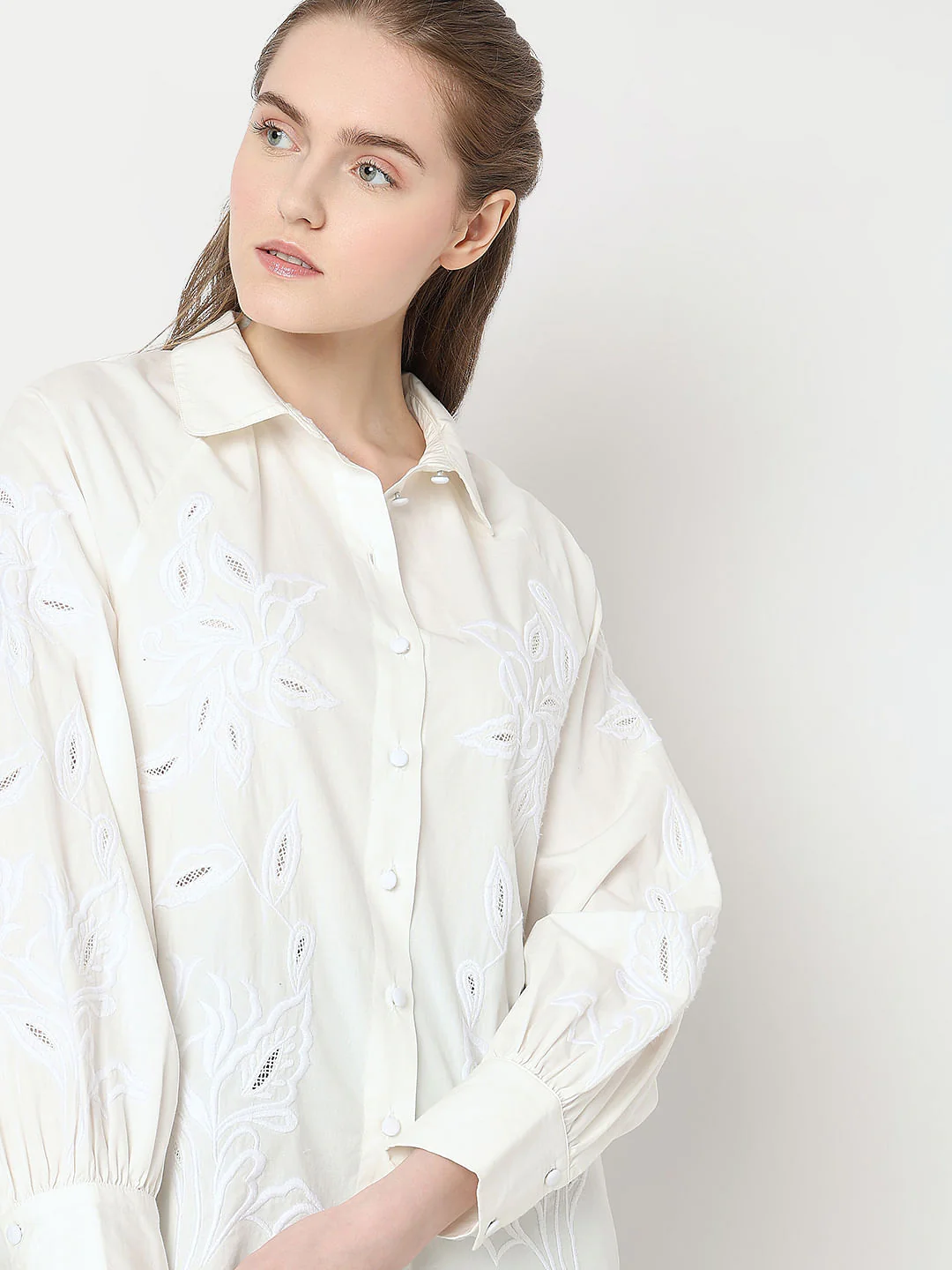 White Embroidered Shirt - Image 6