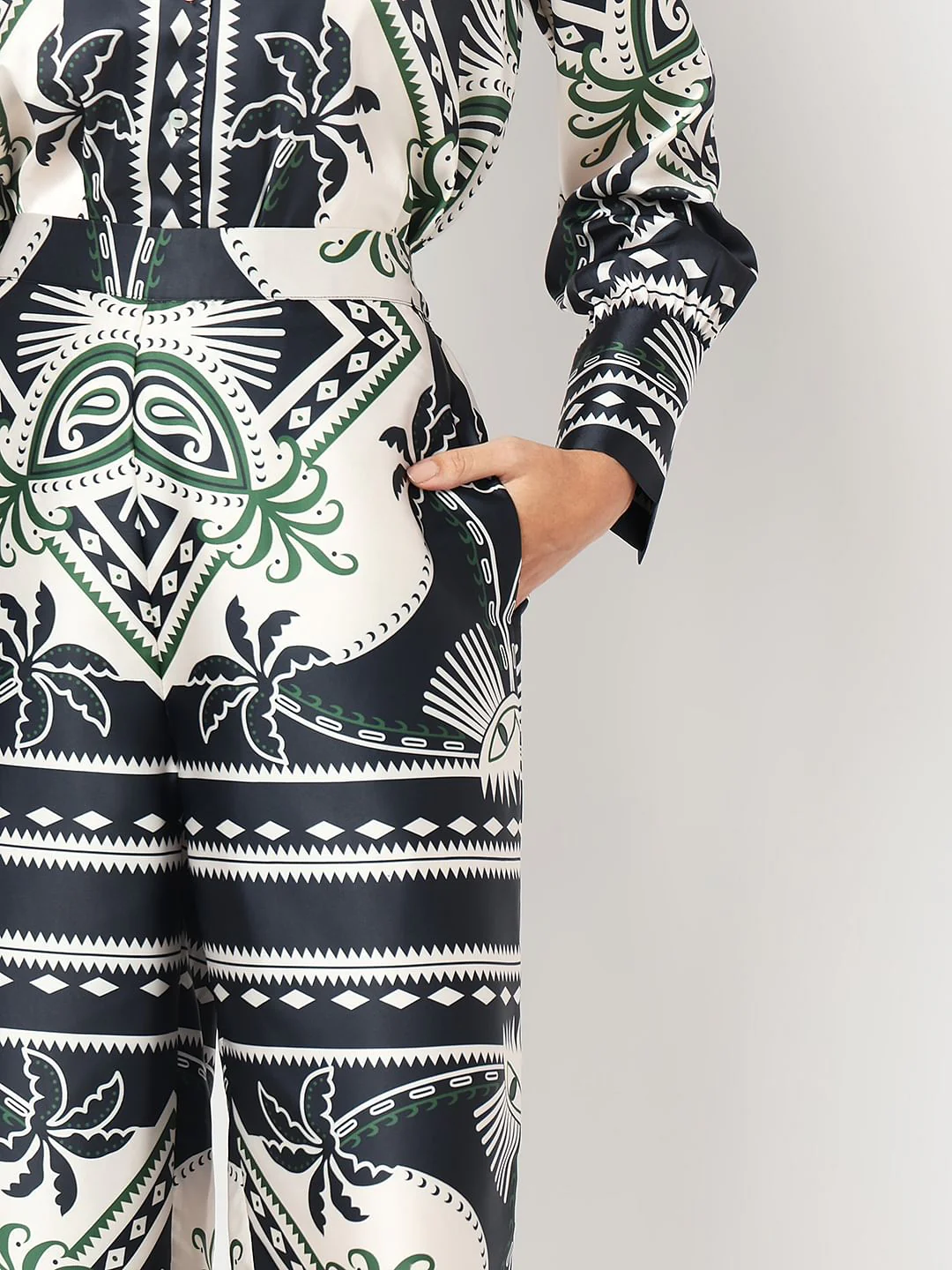 Black Printed Co-Ord Set Pants - Image 6