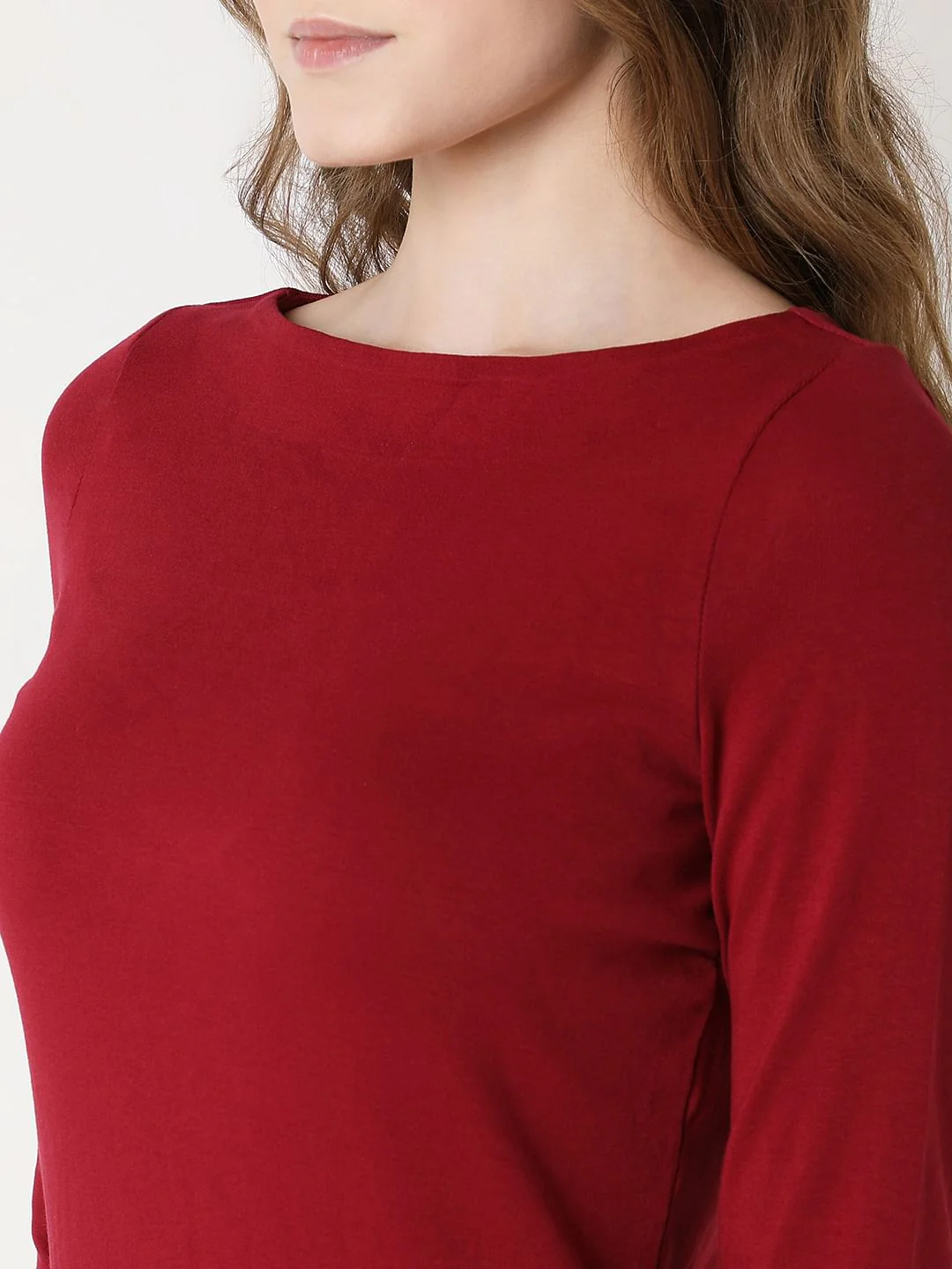 Dark Red Sheath Midi Dress - Image 6
