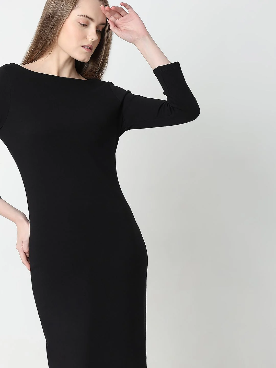 Black Sheath Midi Dress - Image 5