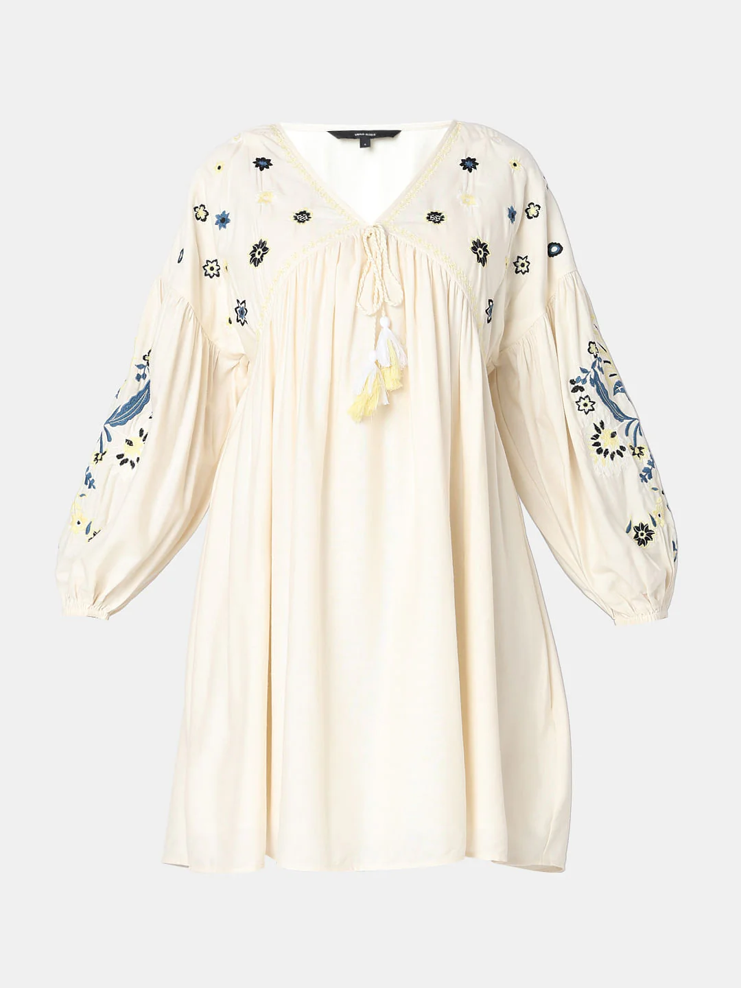 Ecru Embroidered Shift Dress - Image 7