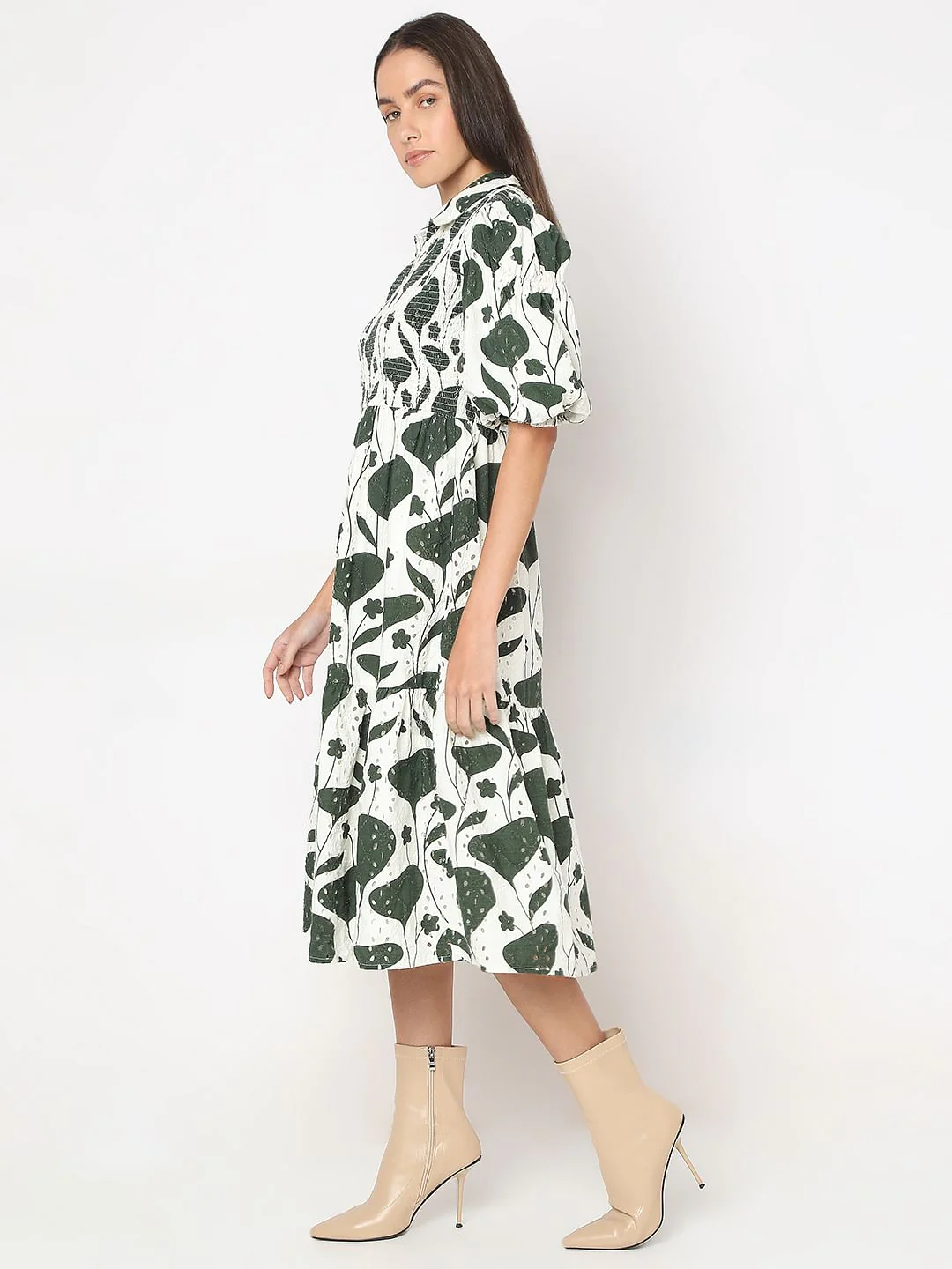 Green Printed Dress - Image 3