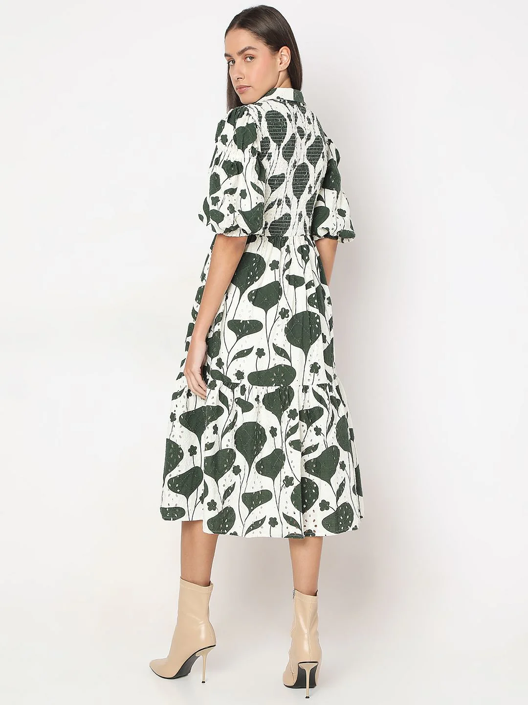 Green Printed Dress - Image 4