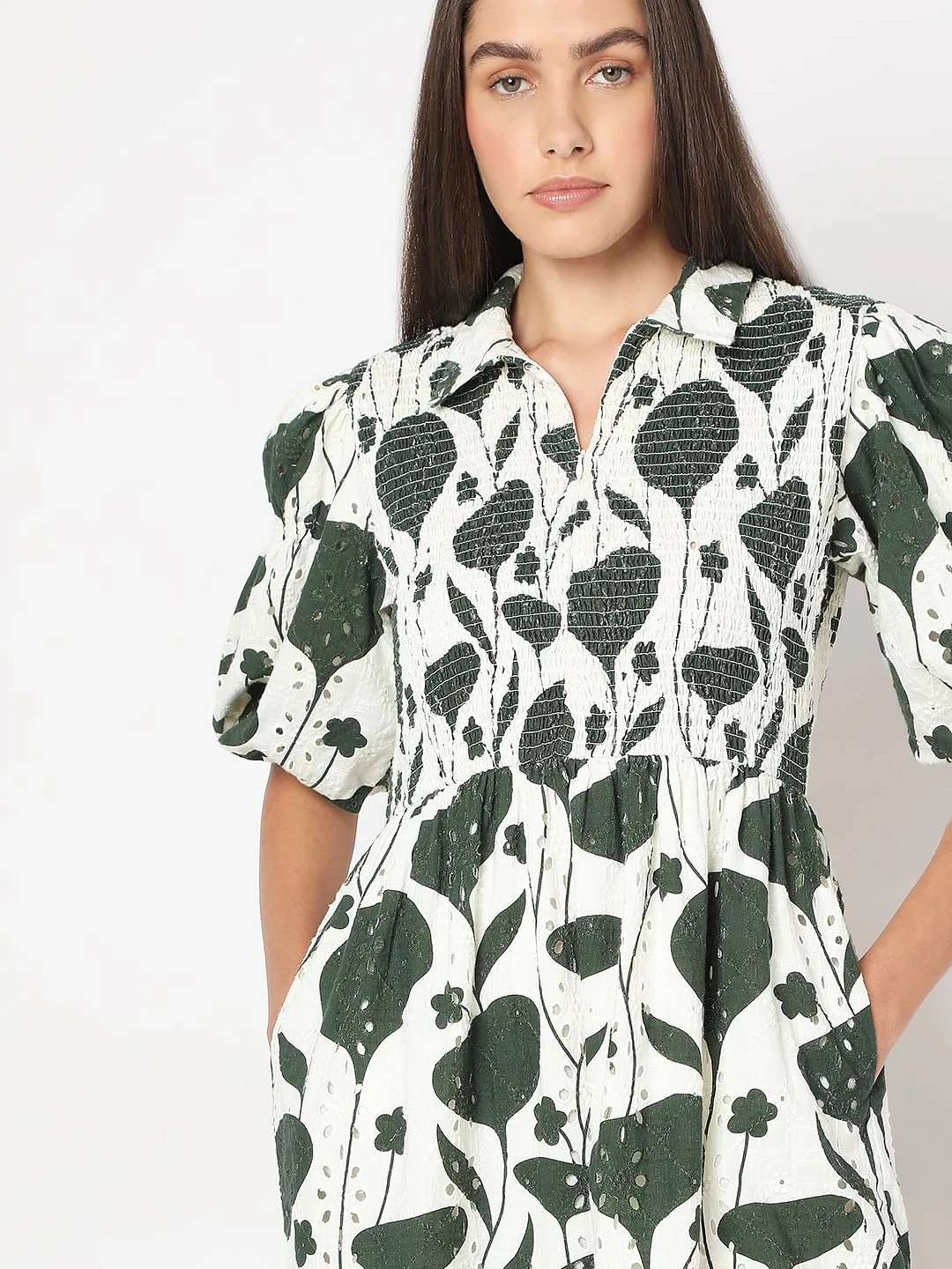 Green Printed Dress - Image 5