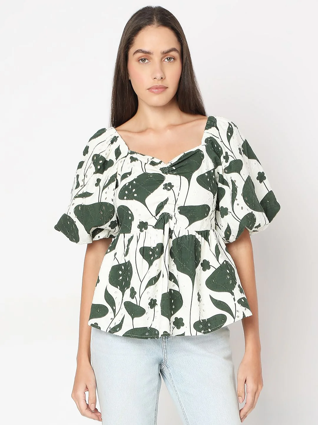 Green Printed Top - Image 2
