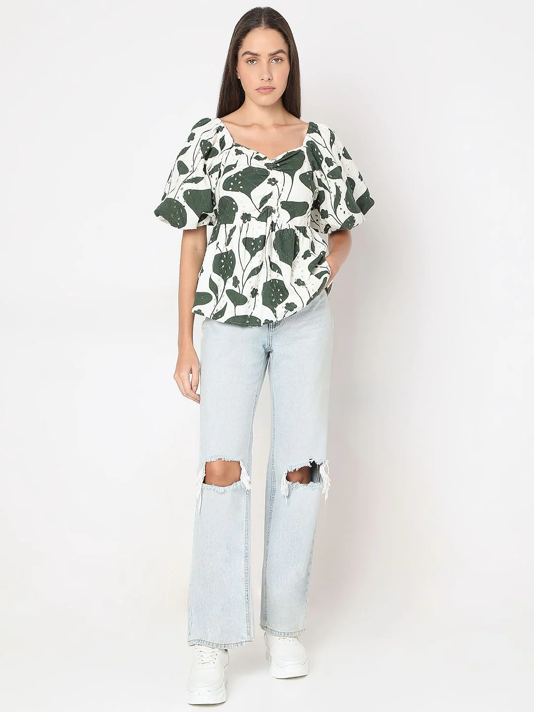 Green Printed Top - Image 5