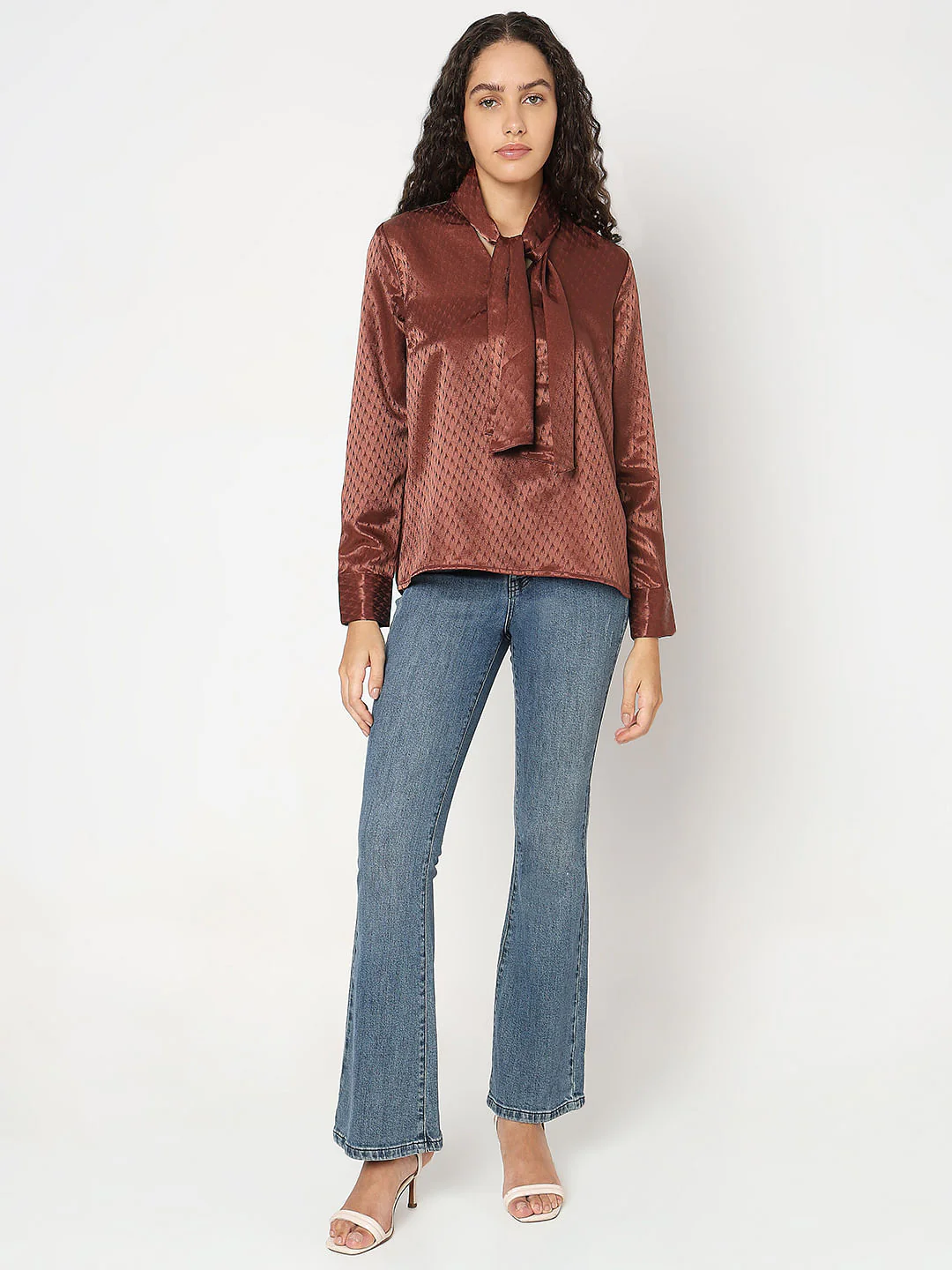 Chocolate Brown Printed Top - Image 5