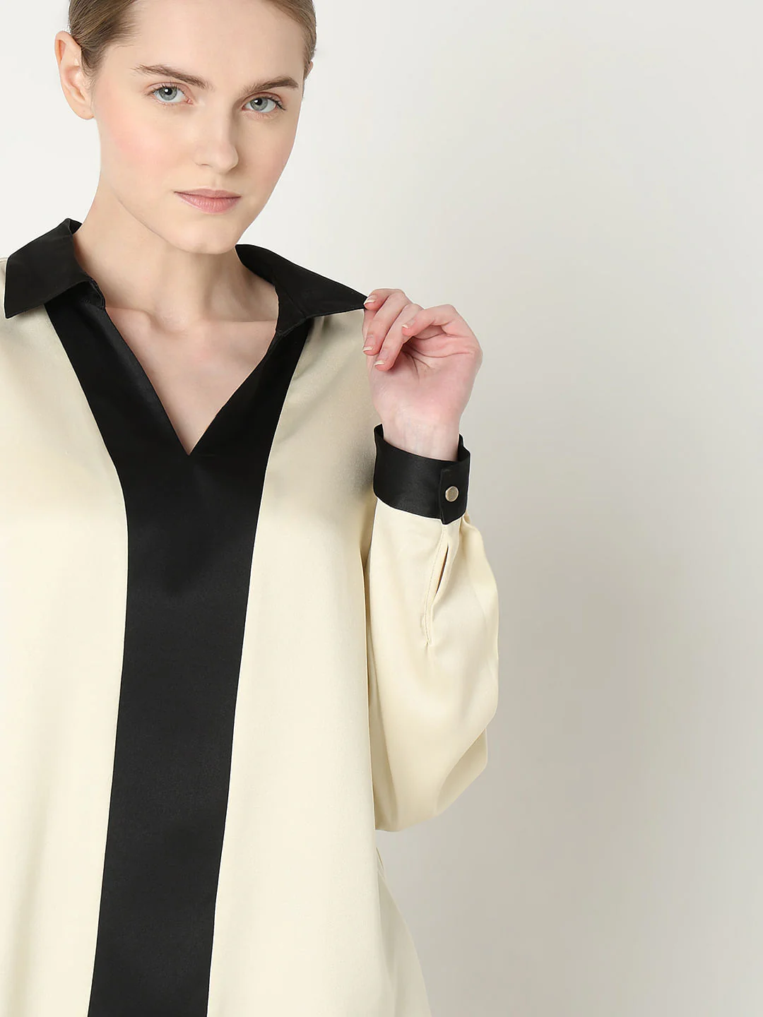 Beige V-Neck Top - Image 6