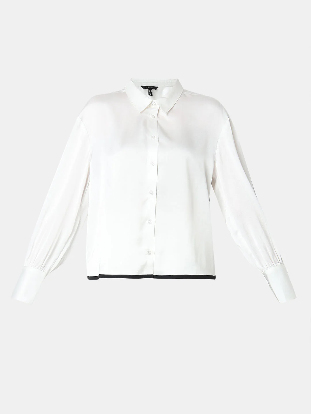 White Contrast Detail Shirt - Image 7