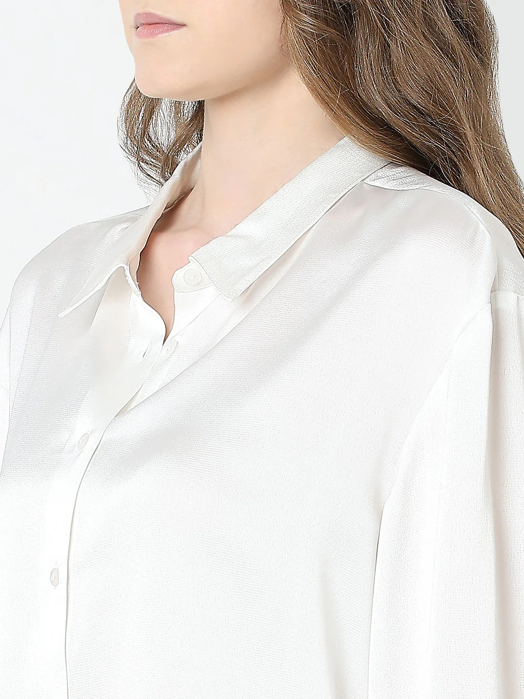 White Contrast Detail Shirt - Image 8