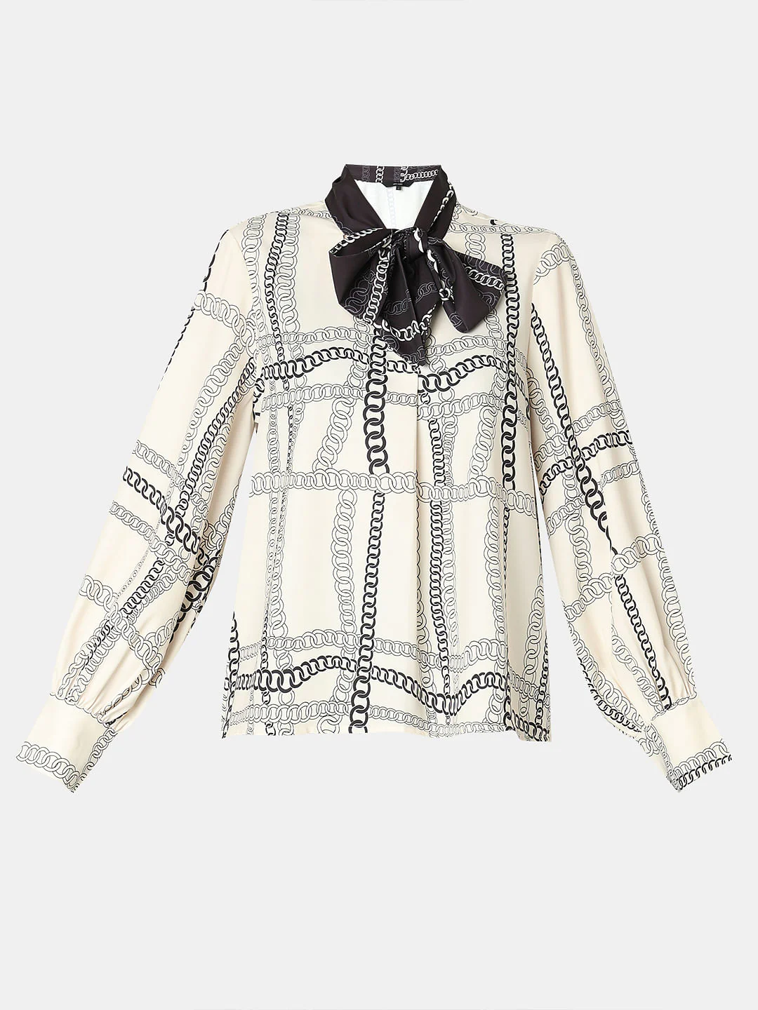 Beige Chain Print Co-Ord Set Top - Image 7