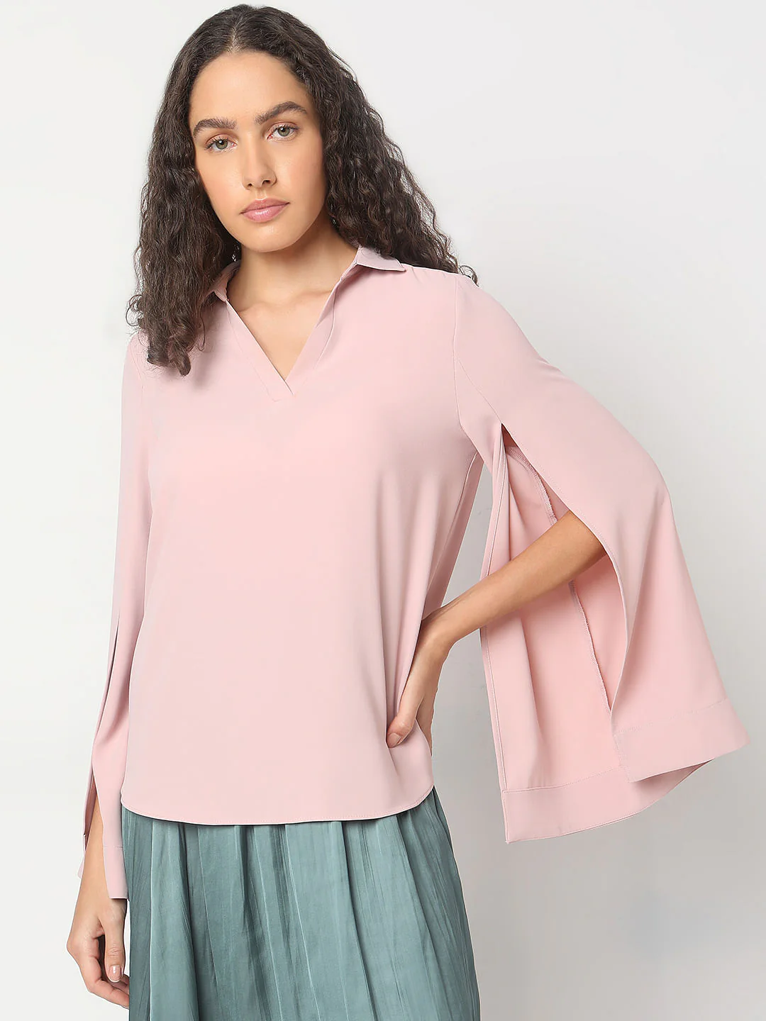 Pink Bell Sleeves Top - Image 2