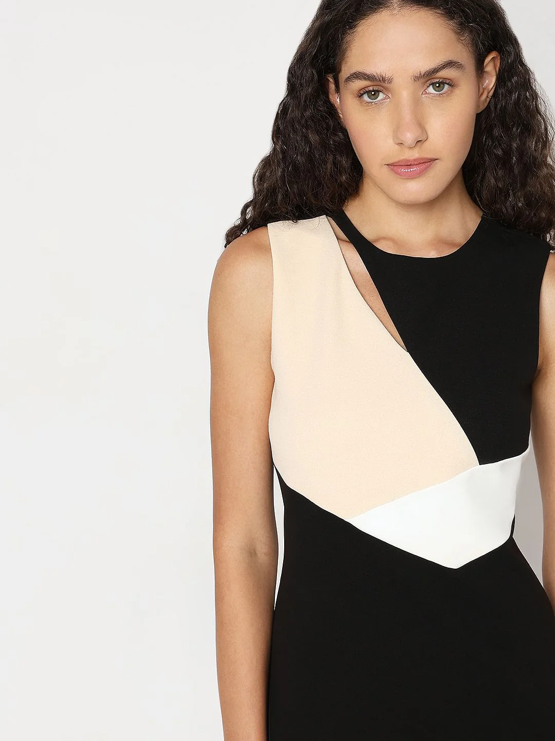 Black Colourblocked Mini Dress - Image 6