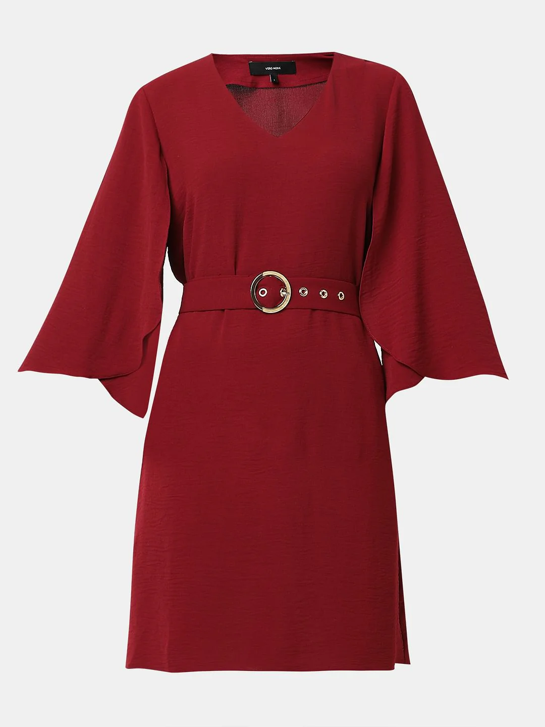 Red V-Neck Mini Dress - Image 7