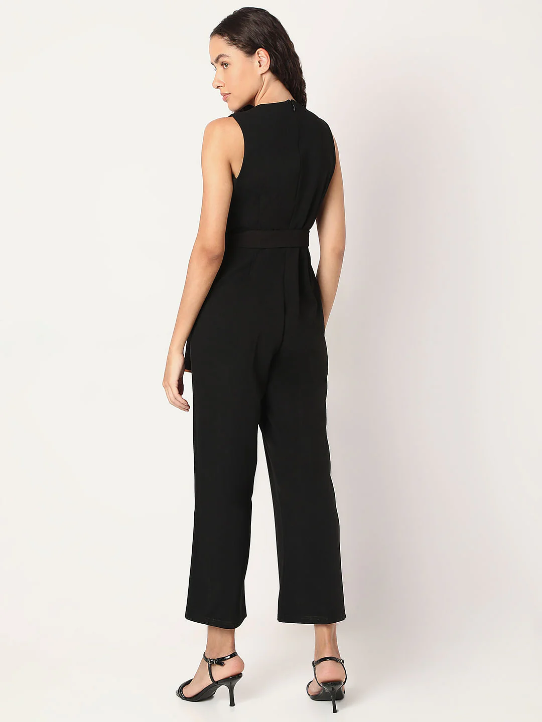 Black V-Neck Jumpsuit - Image 4
