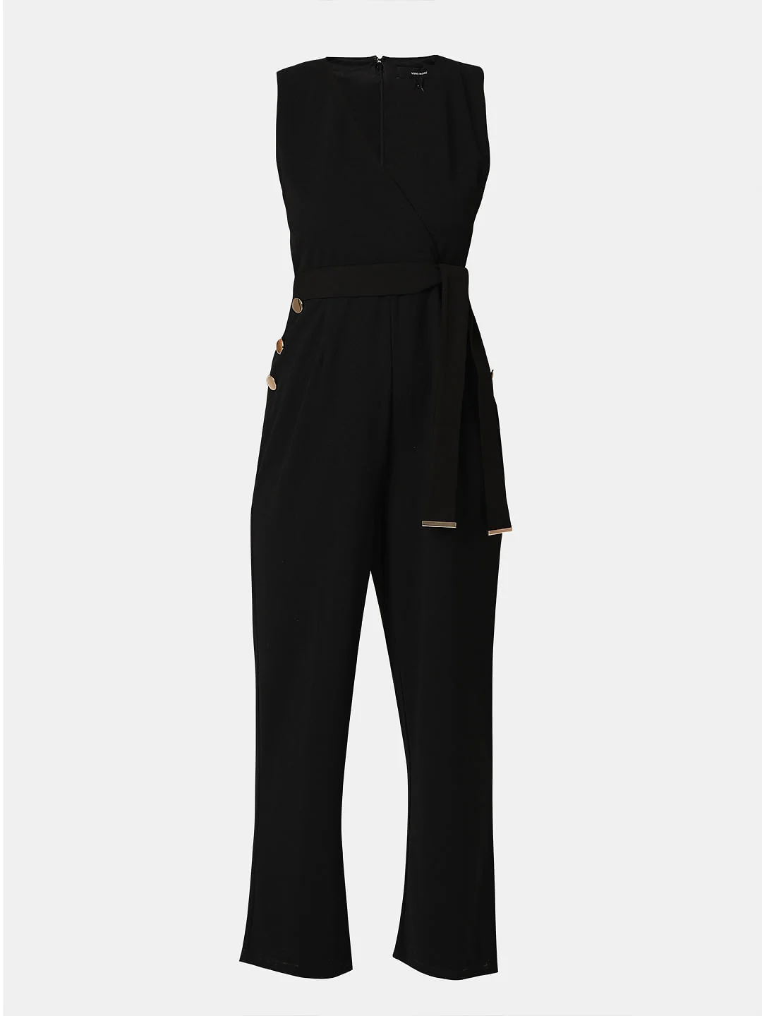 Black V-Neck Jumpsuit - Image 7