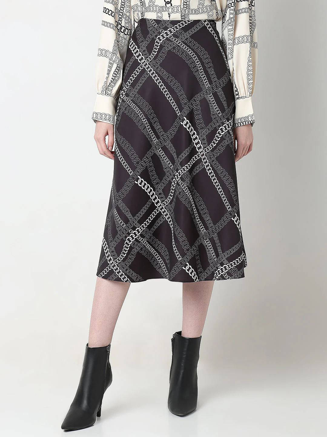 Black Chain Print Co-Ord Set Skirt - Image 2