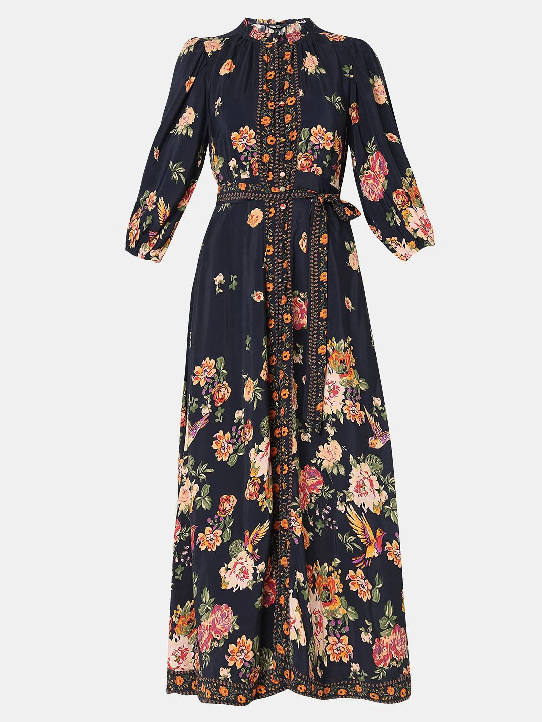 Blue Floral Print Dress - Image 7