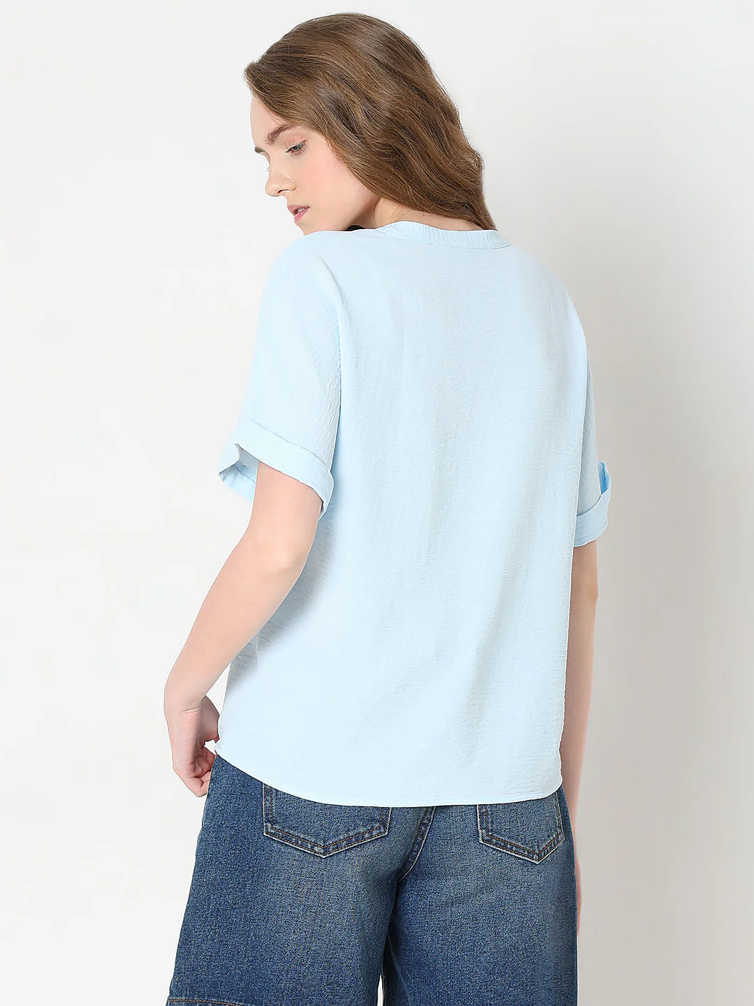 Light Blue V-Neck Top - Image 4