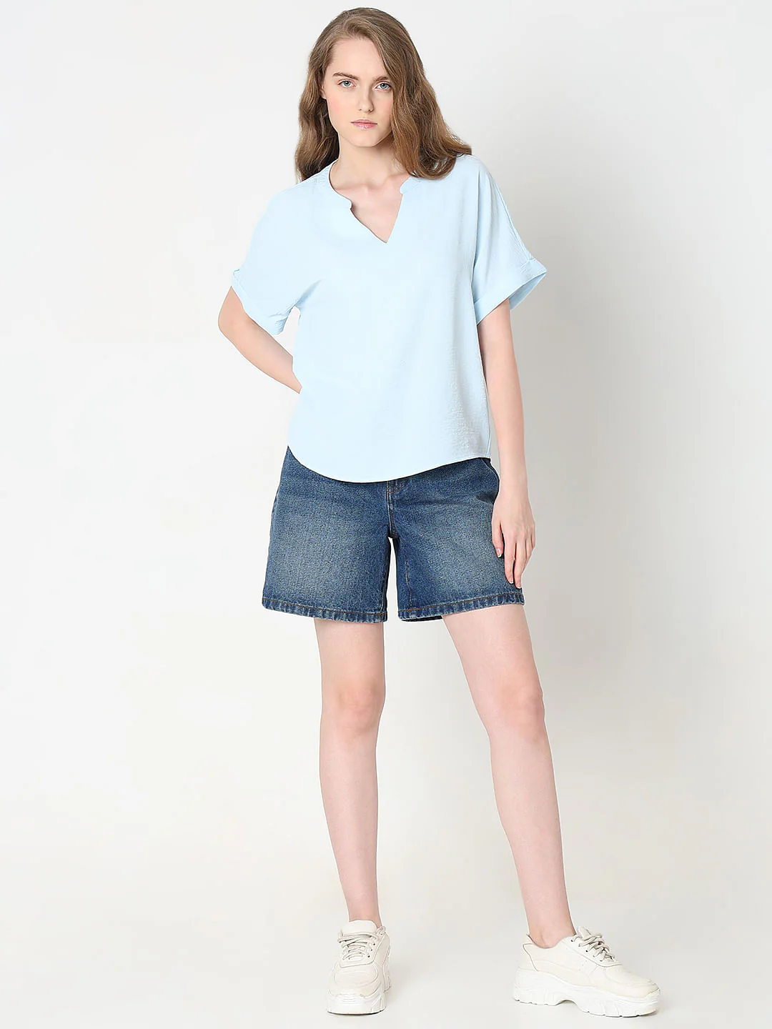 Light Blue V-Neck Top - Image 5