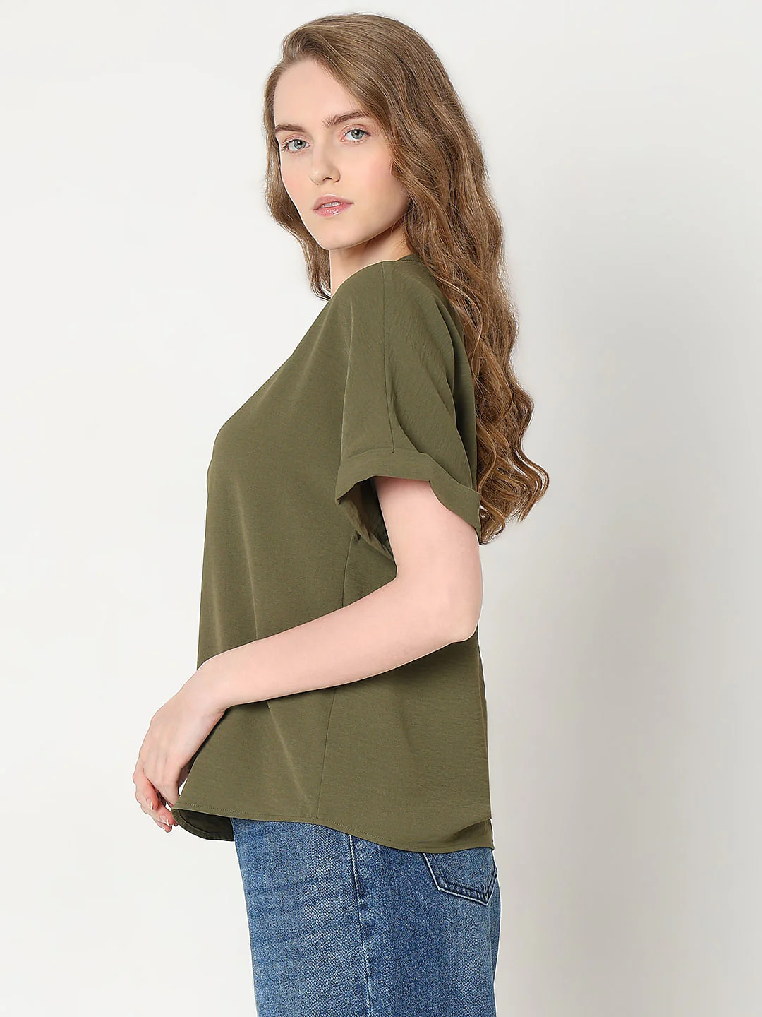 Dark Green V-Neck Top - Image 3