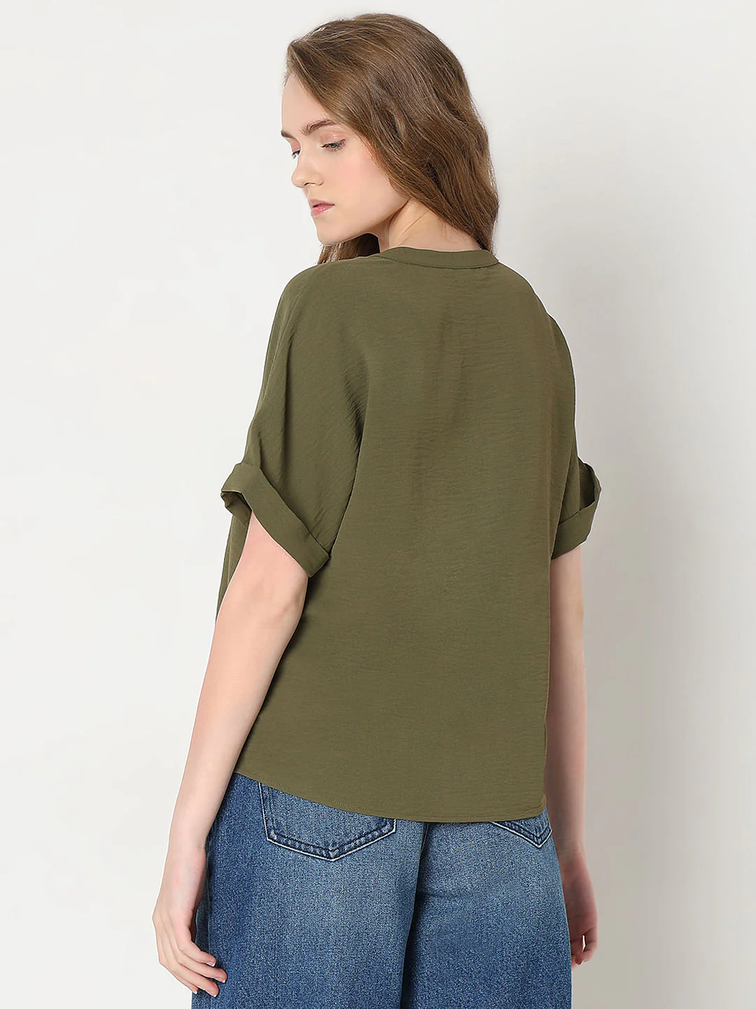Dark Green V-Neck Top - Image 4