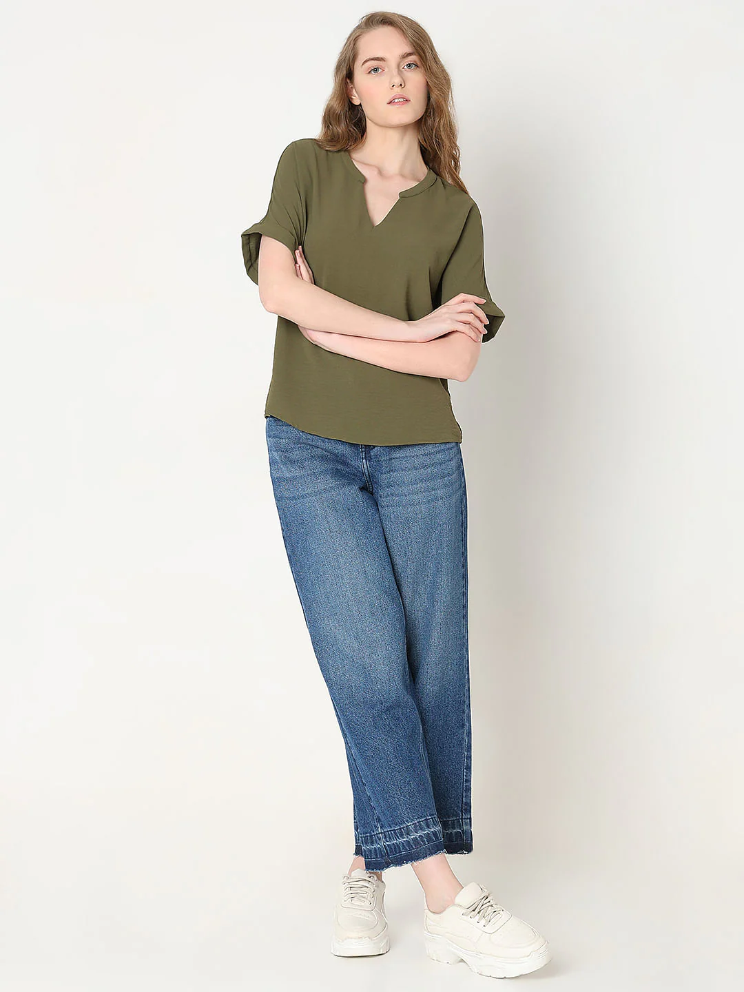 Dark Green V-Neck Top - Image 5