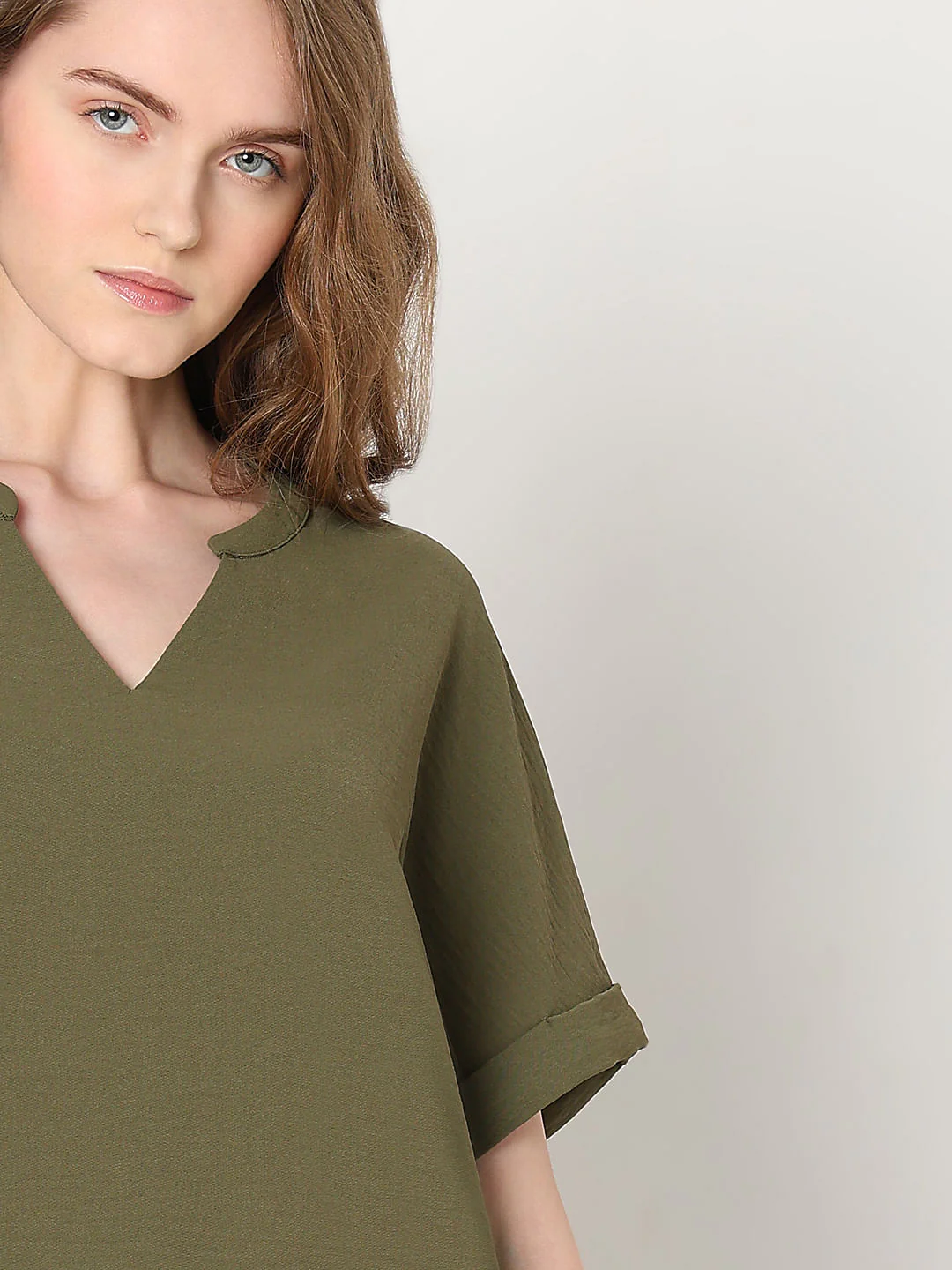 Dark Green V-Neck Top - Image 6