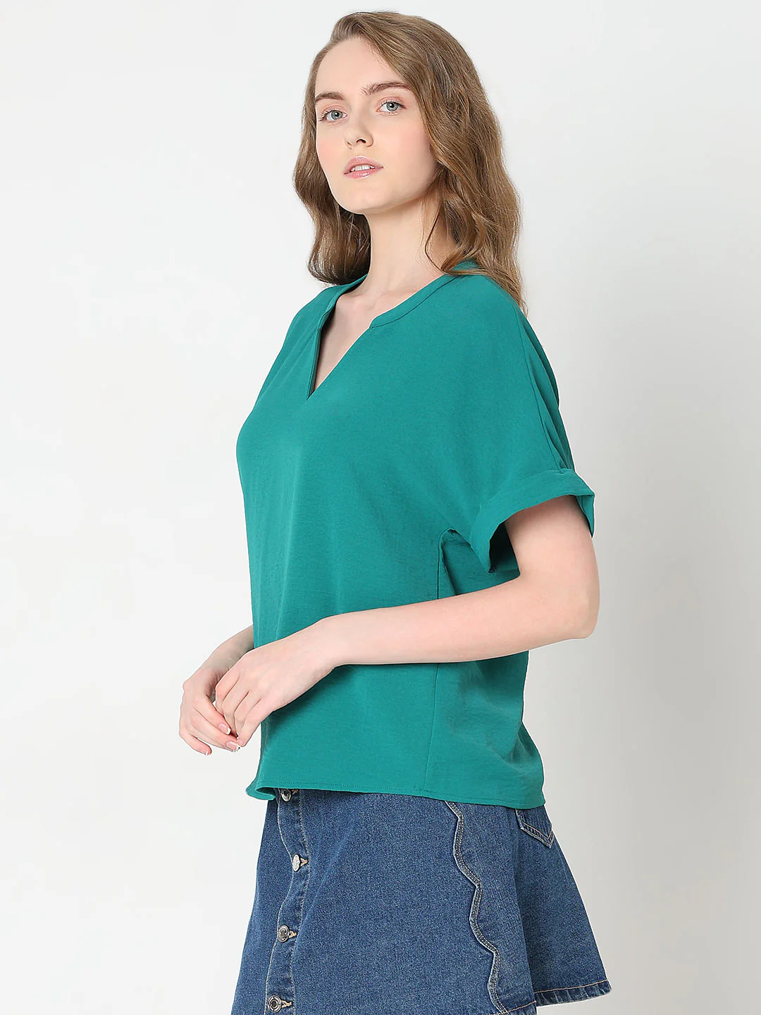 Green V-Neck Top - Image 3