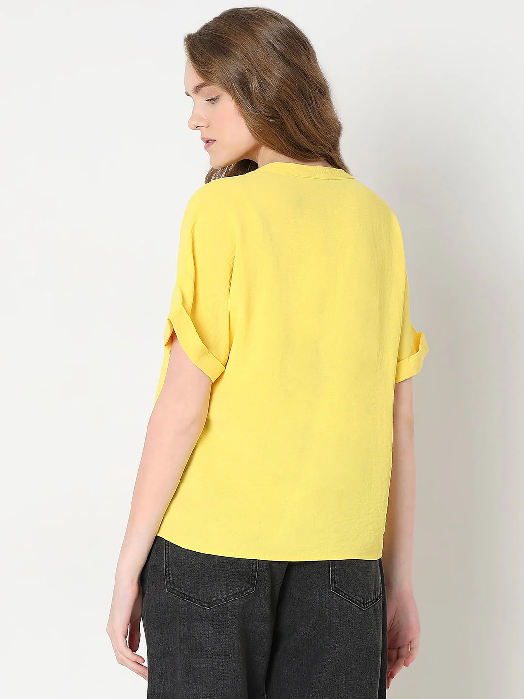 Bright Yellow V-Neck Top - Image 4