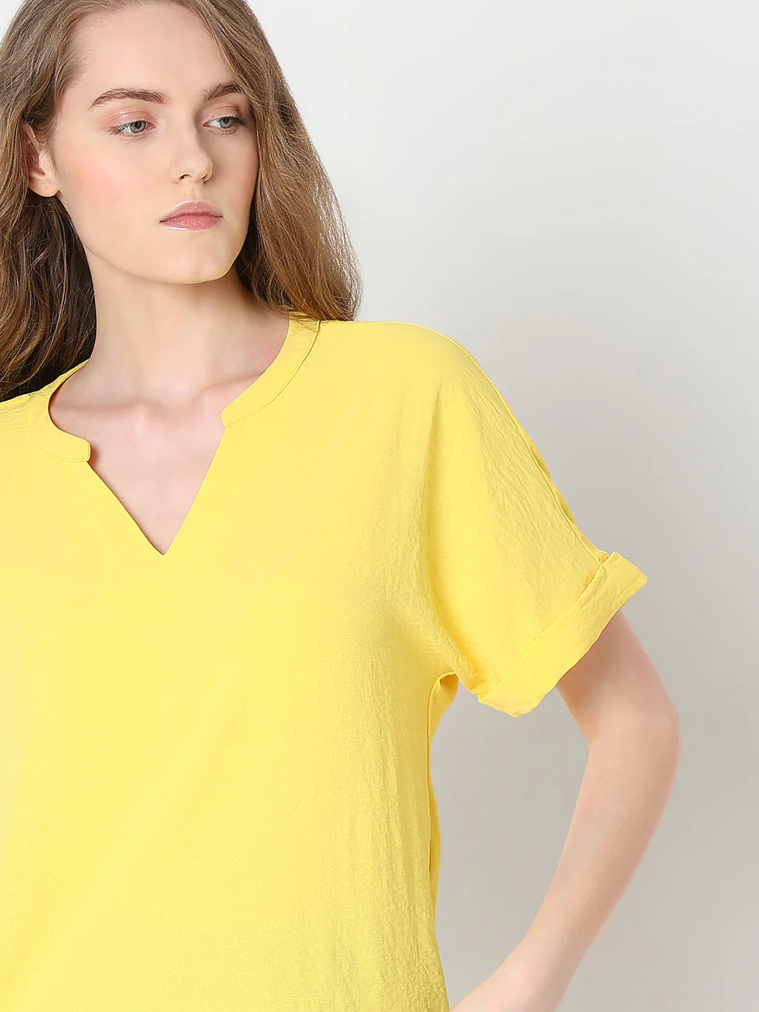 Bright Yellow V-Neck Top - Image 6