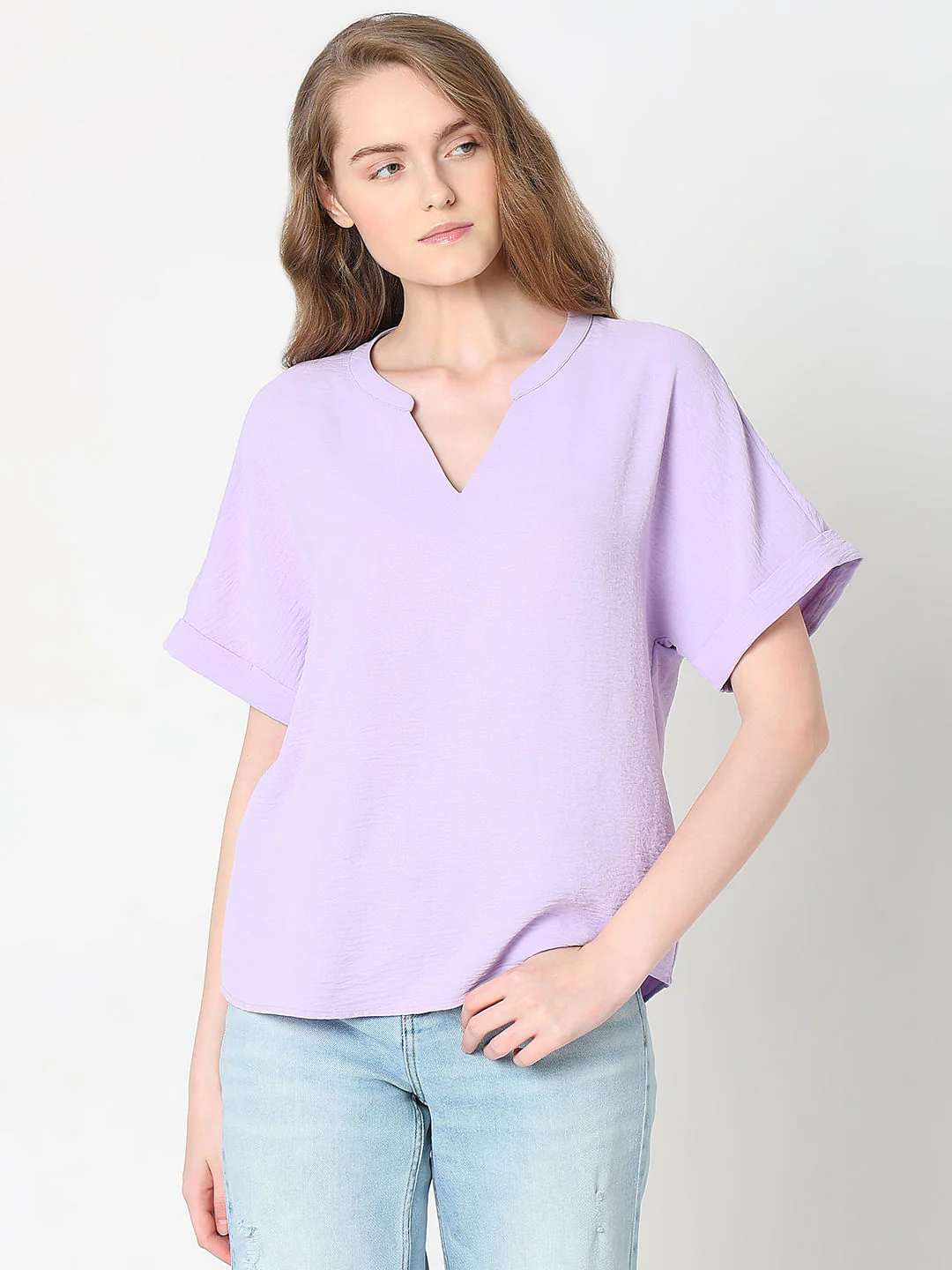 Lilac V-Neck Top - Image 2