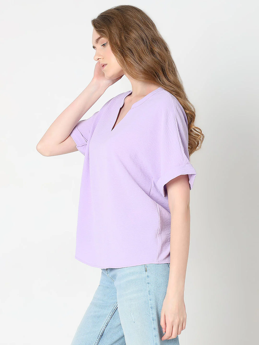 Lilac V-Neck Top - Image 3