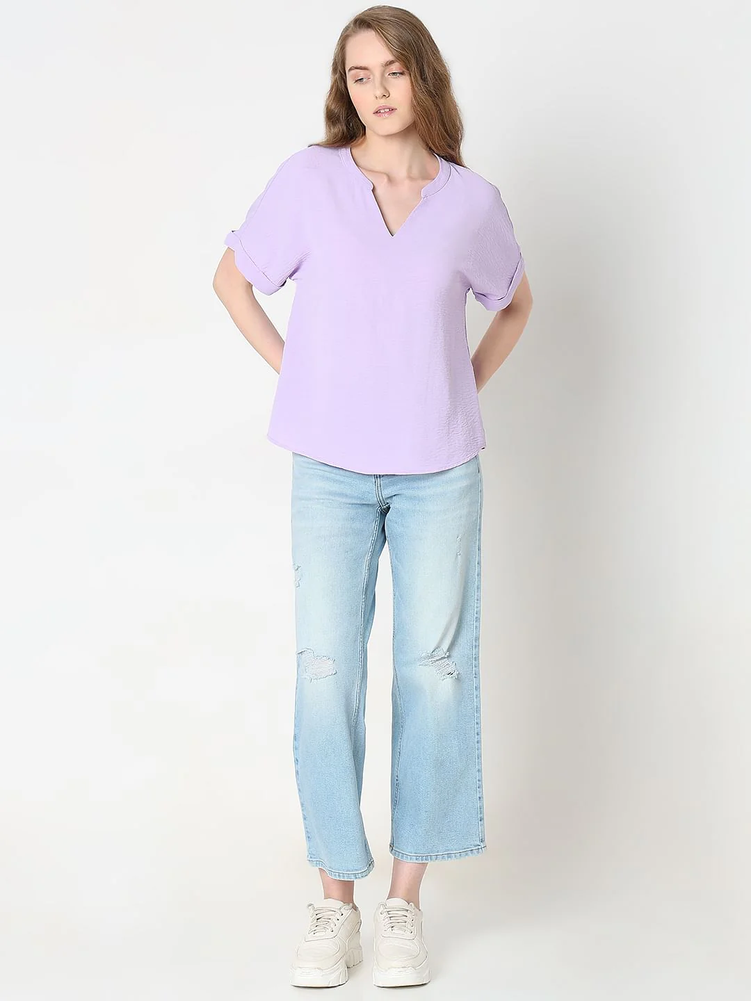 Lilac V-Neck Top - Image 5