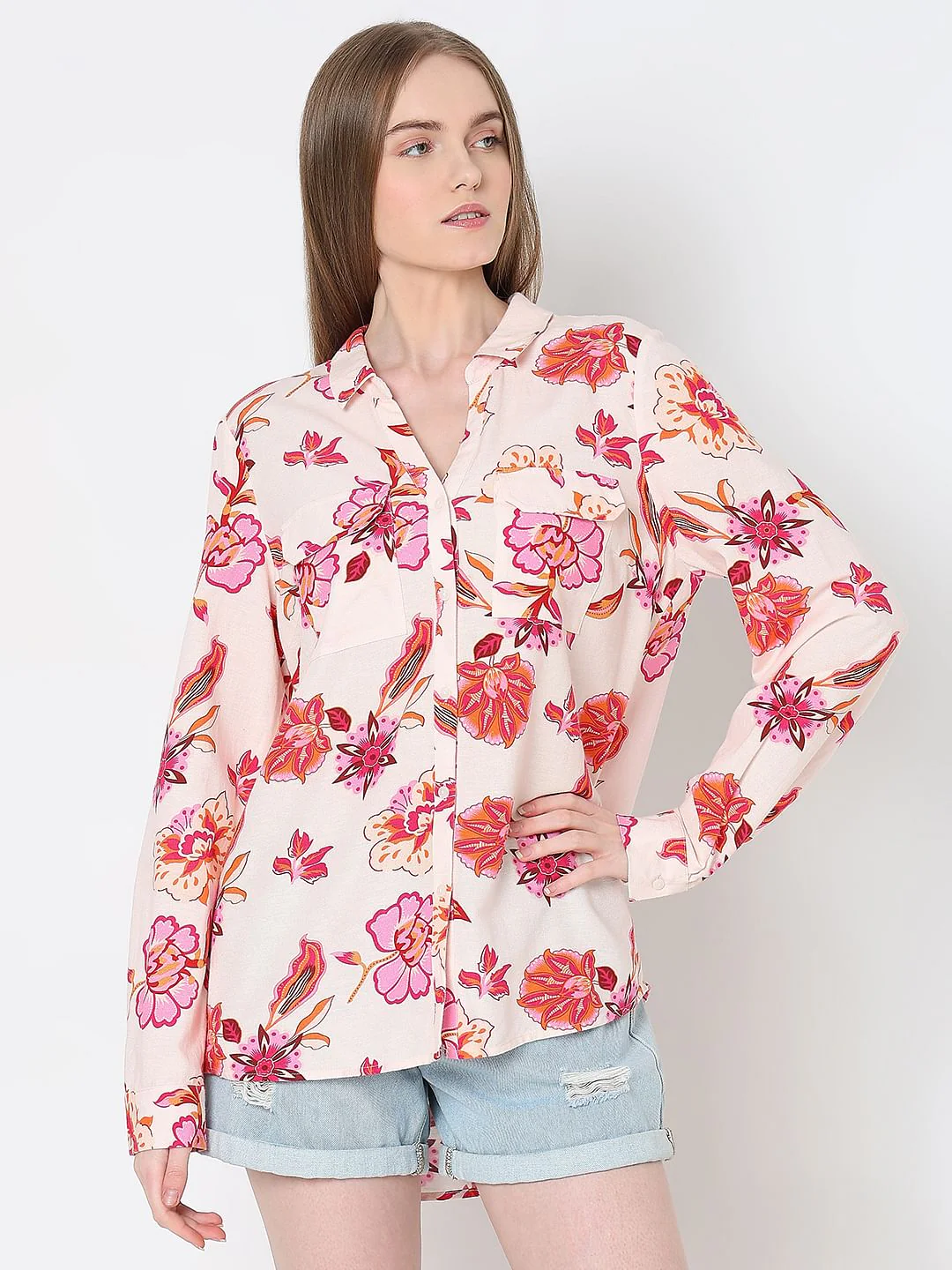 Pink Floral Print Shirt - Image 2