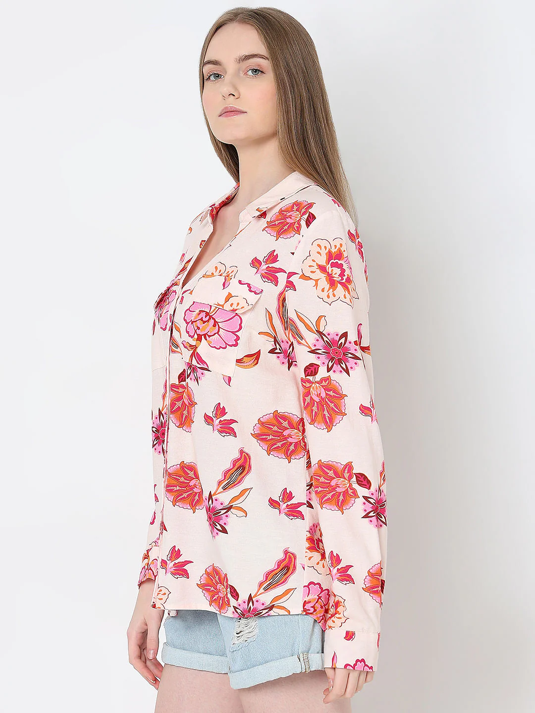 Pink Floral Print Shirt - Image 3