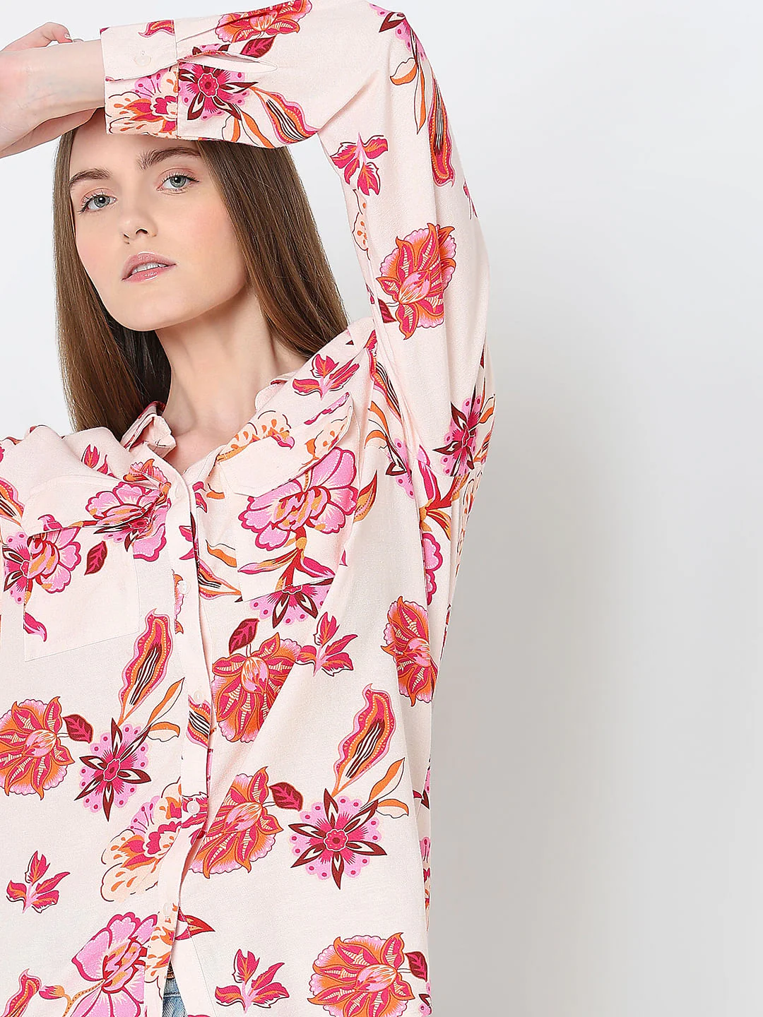 Pink Floral Print Shirt - Image 6