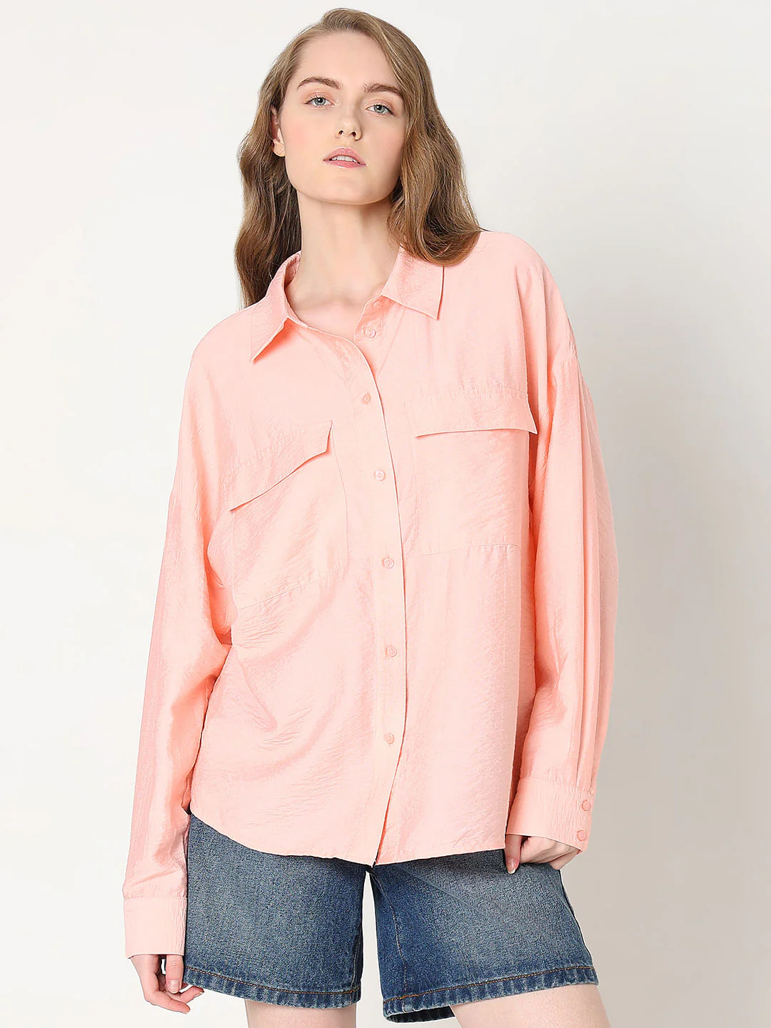 Peach Oversized Shirt - Image 2