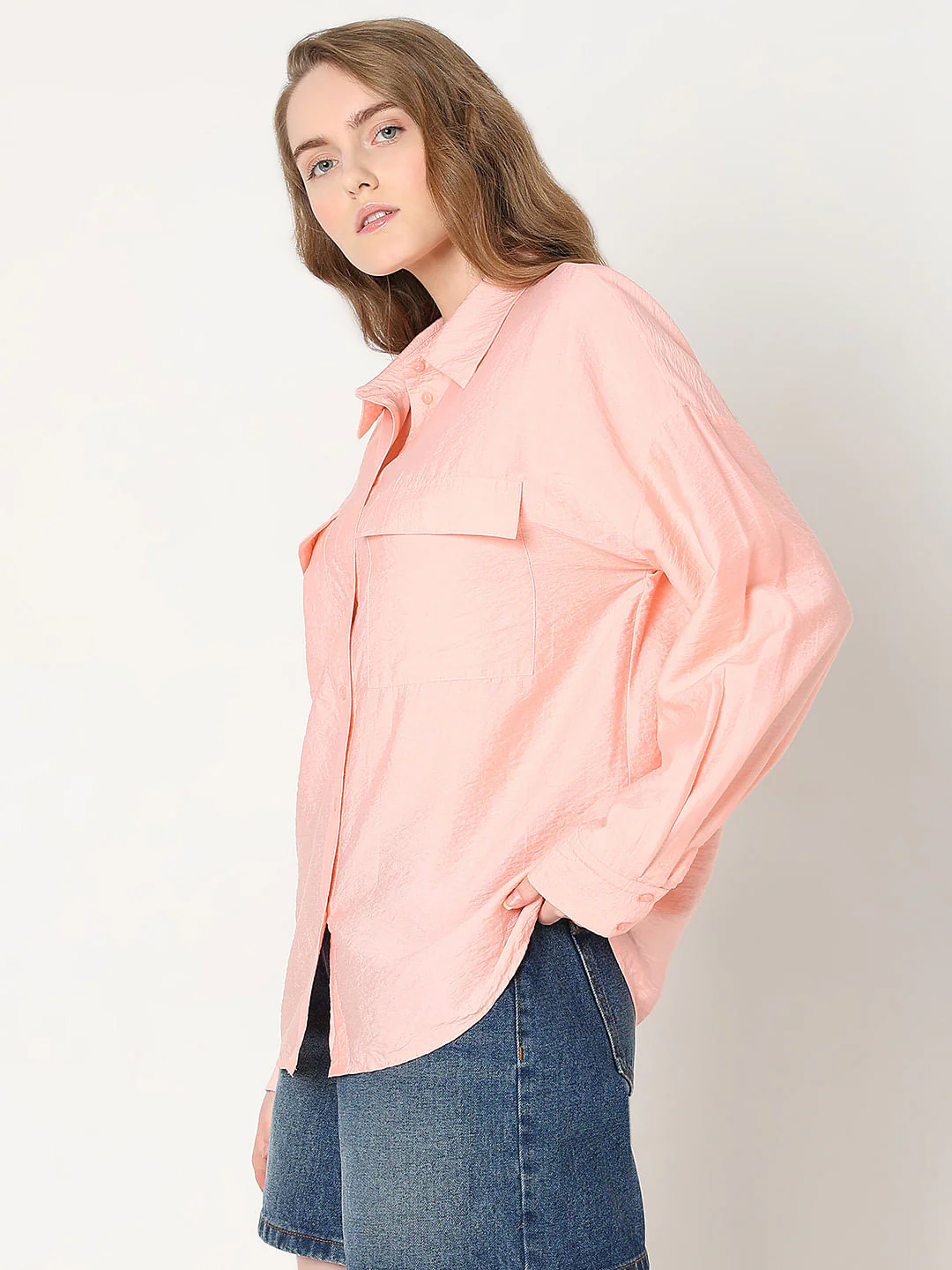 Peach Oversized Shirt - Image 3