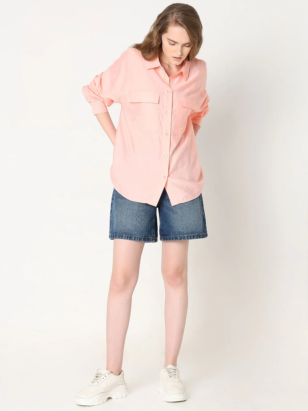 Peach Oversized Shirt - Image 5