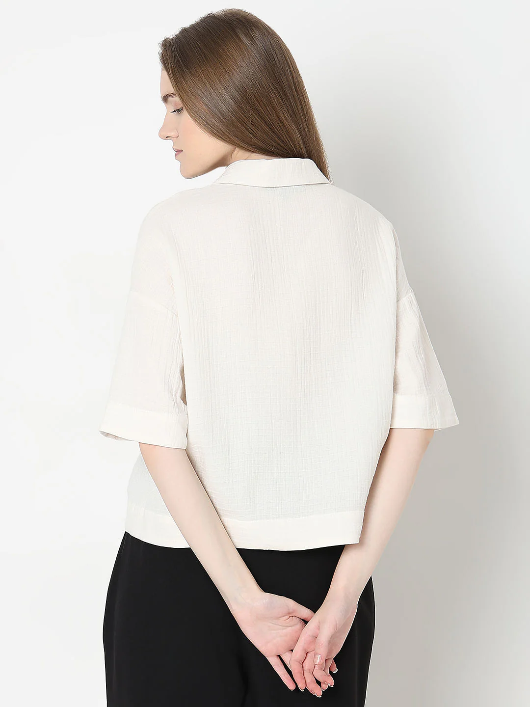 Ecru Cotton Shirt - Image 4