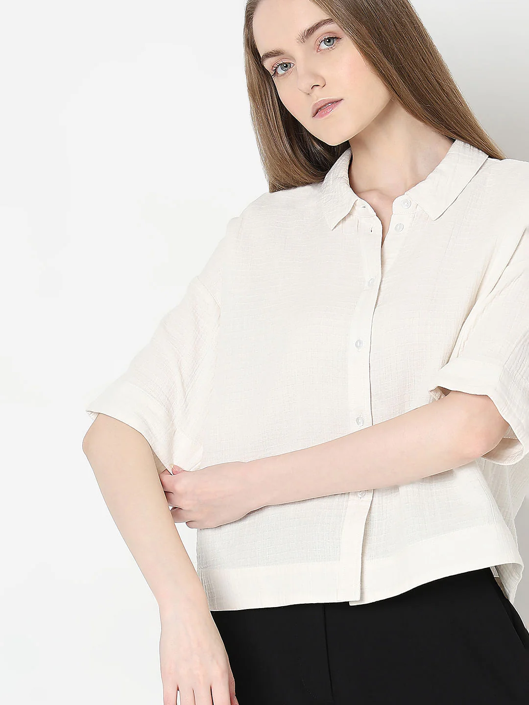 Ecru Cotton Shirt - Image 6