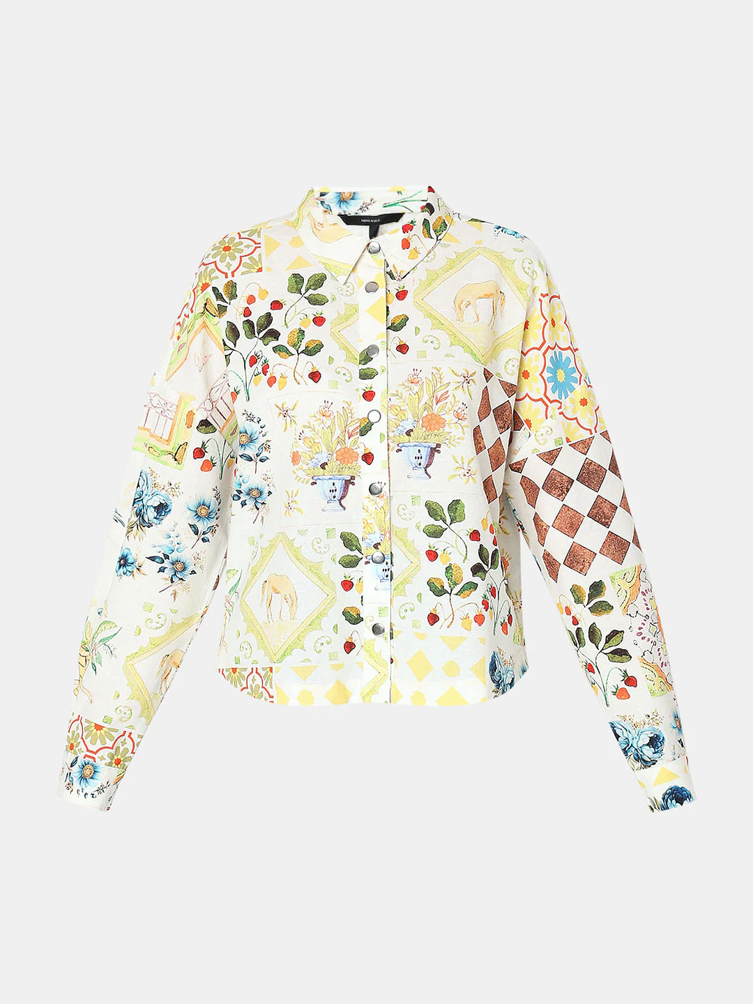 Pale Yellow Floral Print Shirt - Image 7